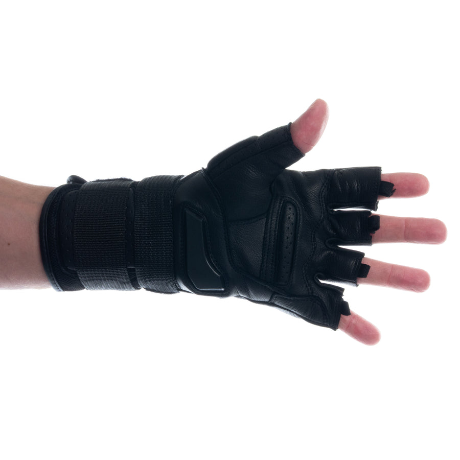 Black ONSRA short-finger glove palm side with padded wrist support