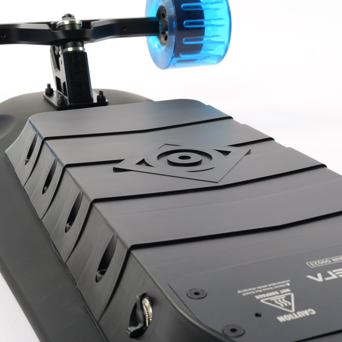 ONSRA Challenger Pro Street underside with battery enclosure and trucks