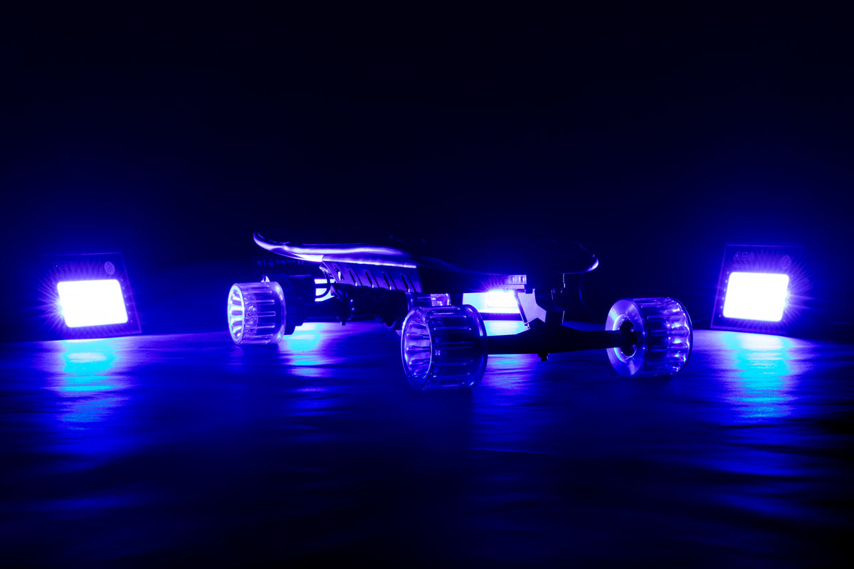 ONSRA Challenger Pro with blue lights in the dark