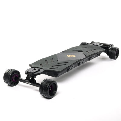 ONSRA BLACK Carve 4 electric longboard featuring a flexible bamboo deck, Gear Drive system, powerful 14S battery, precision trucks, and all-terrain wheels, designed for high-performance carving, commuting, and long-range riding.