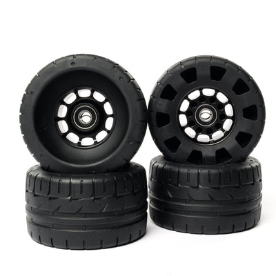 Onsra 115mm x 65mm 70A black rubber electric skateboard wheel with street tread pattern