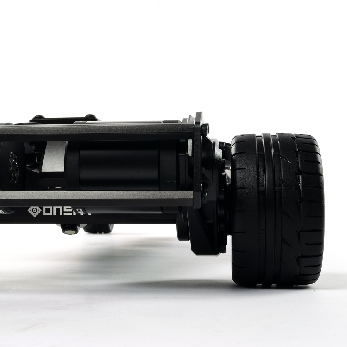ONSRA BLACK CARVE 4 rear truck and street wheel, side view