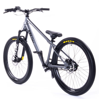 VANDAL electric bike with lightweight chromoly frame, hidden battery, and optional extended range battery for city and off-road riding.