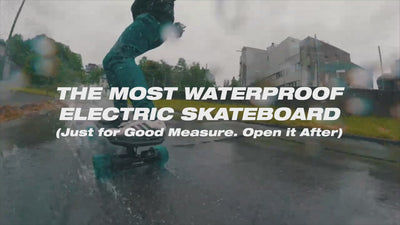 ONSRA Challenger 2 riding through water – the most waterproof electric skateboard